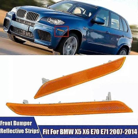 Reflektierende Streifen für die vordere Stoßstange (links/rechts) – Außenzubehör für BMW X5 X6 E70 E71 (2007–2014) – Teilenummer: 63147179991/63147179992