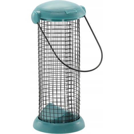 GARDENLINE Vogelfutterhaus für Erdnüsse mit Klappe 9,3 x 8,3 x 21 cm EDA7977