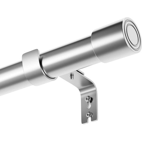 Tringle Rideau Tringle à Rideaux Argente Tringle a Rideaux Réglable Avec Embout Cylindrique 25 Mm De Diamètre Pour Chambre à Coucher Salon Cuisine Argent 84-143Cm (1/5)