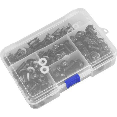 Kit de 177 vis de carénage de moto colorées M5 M6, vis de pare-brise de rechange pour SUZUKI GSXR600 GSXR750, noir (1/5)