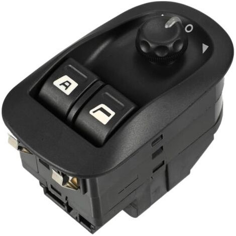 Interrupteur de commande de rétroviseur électrique compatible avec Peugeot 206 2000-2009, rétroviseurs rabattables électriques en plastique noir durable (1/4)