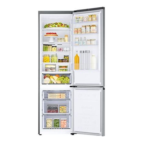 Samsung – Réfrigérateur combiné 60cm 390l ventilé gris – Technologie SpaceMax – Classe énergétique D – Congélateur bas – No Frost