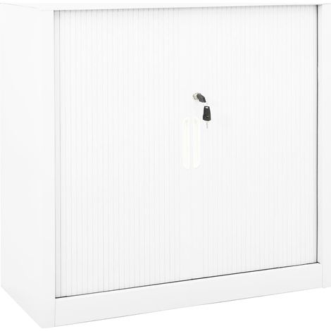 Schrank mit Schiebetür Weiß 90x40x90 cm Stahl