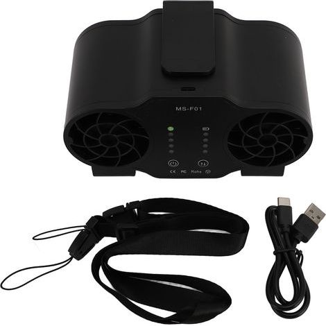 Portable Belt Fan – USB Rechargeable, 20000 mAh, Forward/Backward Rotation, Ideal for Summer Outdoors (1/5)