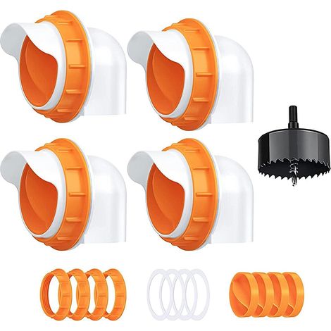 4 mangiatoie automatiche per polli, mangiatoie per pollame, mangiatoie per polli senza sprechi, accessori per mangiatoie per polli per secchio (1/5)
