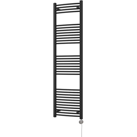 Zennor - Black Electric Towel Rail H1800mm x W500mm Curved 700w Thermostatic (1/3)