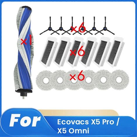 Ensemble de 19 pièces pour robot aspirateur X5 Pro / X5 Omni : accessoires, pièces de rechange, brosse principale, filtre de nettoyage et serpillière. (1/5)