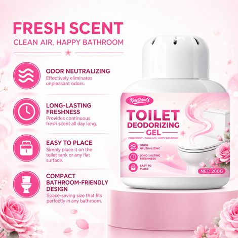 KineShineX Toilet Odor Eliminator Gel, Bathroom Toilet Deodorizer, Fragrance Box, Long-Lasting Air Freshening Gel (1/4)