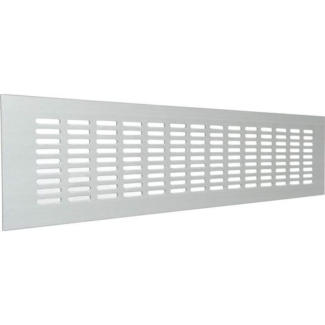La Ventilazione GF408AL Griglia di ventilazione Rettangolare in alluminio da incasso. Dimensioni 400x80 mm