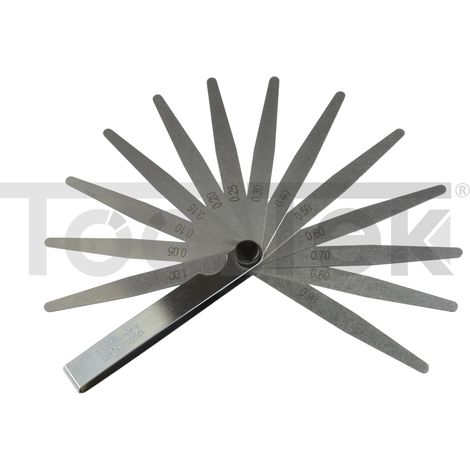 SPESSIMETRO 13 LAME VALVOLE MISURAZIONE SPESSORE 0.05-1.00mm ACCIAIO G02738 (1/4)