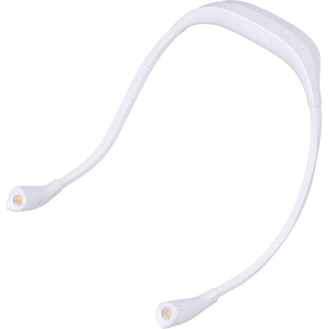 Lampe de lecture portable LED rechargeable par USB, à suspendre autour du cou, pour la lecture et la réparation (Blanc) (1/5)
