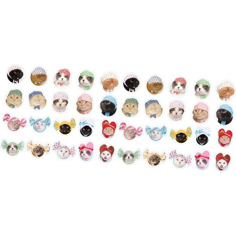 Set mit 40 niedlichen Katzenaufklebern, lustige Mehrzweckaufkleber für Flaschen, Laptops, Skateboards, Schreibtische, Kawaii-Deko (1/5)