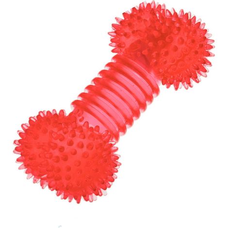 Gioco osso con punte in TPR con squeaker per cani