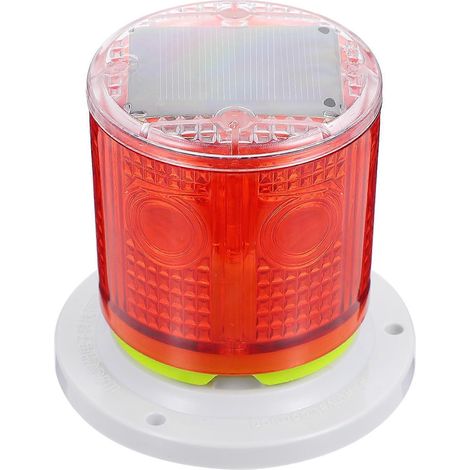 feu de signalisation solaire stroboscopique (culot à bride, rouge)-11.70X11.45X7.70CM-Red (1/3)