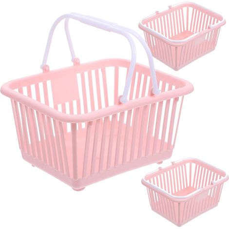 Pink Plastic Shower Baskets Open Design for Organizing Toys (1/5)