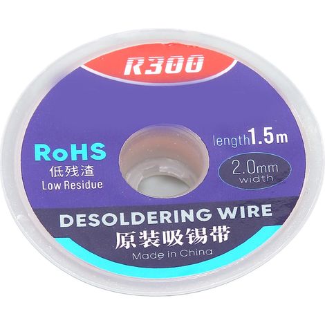 Fil à dessouder à conduction thermique rapide et puissante, mèche à dessouder écologique en cuivre pour circuits imprimés électroniques, 1,5 m x 2 mm (1/5)