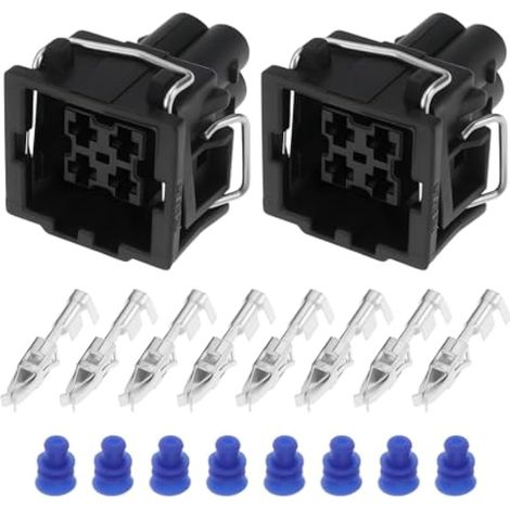 Lot de 2 connecteurs 4 broches pour capteur de climatisation 357919754 - Compatible avec VW Y et Audi (1/4)