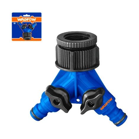 WADFOW Y-Typ-Wasserhahnadapter mit Schraubenschlüssel, 2-Wege-Anschluss, 1"-3/4"-Reduzierstück (1/2)