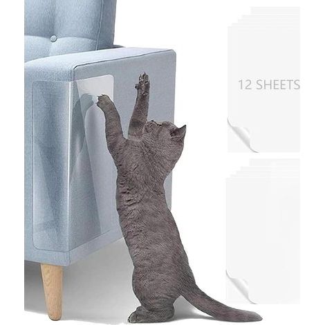 12 Pieces Scratch Protector, 30x45 cm Transparent PVC Film, Anti-Scratch Stickers for Sofa, Table and Various Furniture (1/5)