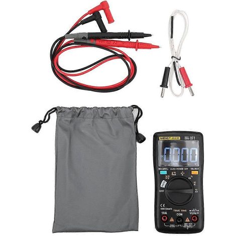 AN113D 6000 Counts Digitalmultimeter Transistortester mit automatischer Bereichswahl AC/DC-Spannungsprüfgerät Schwarz