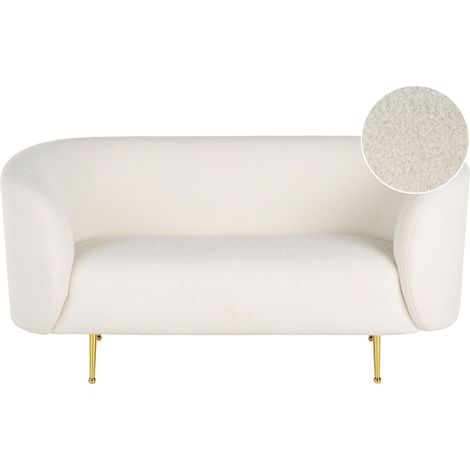 Sofa 2 Seater LOEN Boucle White