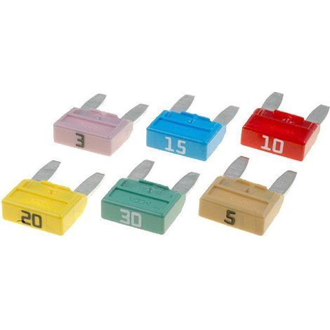 Kit 6 fusibles Mini 3A 5A 10A 15A 20A 30A