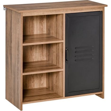 Buffet 3 niches GSTAAD bois et noir (1/5)