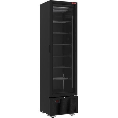 Vitrine ventilée négative 221 litres - 7 niveaux fixes design noir - Éclairage LED thermostat électronique - Diamond