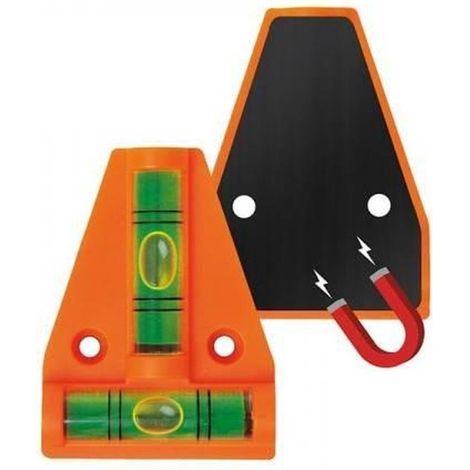 Niveau à bulle pyramidal avec aimant - 6 cm - Niveau de précision compact - Niveau magnétique pour bricolage, installation et travaux manuels - Orange (1/5)