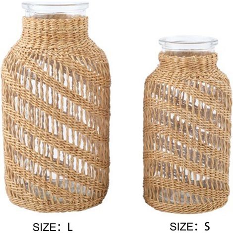 Vases en osier tressé pour salon décoration intérieure maison (1/4)