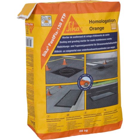 Sika – Micro-béton hydraulique prêt à l'emploi pour scellement rapide – 25 kg – Pour voirie et bordures – 439213 (1/2)