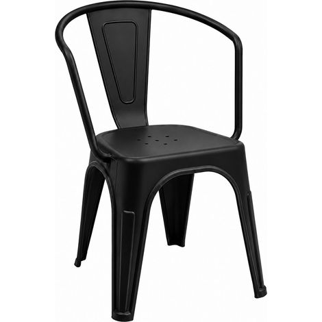 Chaise en plastique / Chaise design Vantaggio Poly en plastique noir hjh OFFICE (1/2)