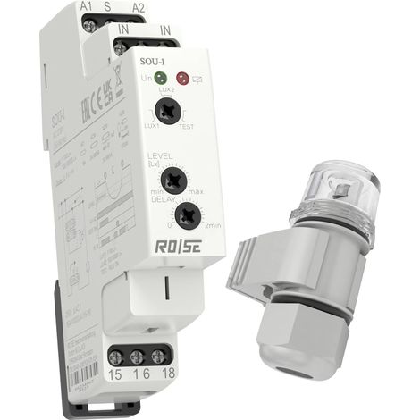 RO/SE LM-Heizungen Interrupteur crépusculaire 1 pc(s) SOU-1/UNI Sensibilité à la lumière: 1 - 50000 lx 1 inverseur (RT) (1/2)
