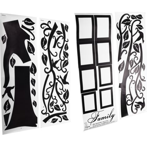 Arbre à souvenirs - Sticker mural photo amovible en PVC noir - Décoration murale pour la maison - Vers la droite
