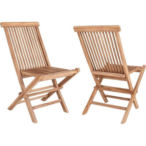 4 Chaises de jardin en teck TOLEDO