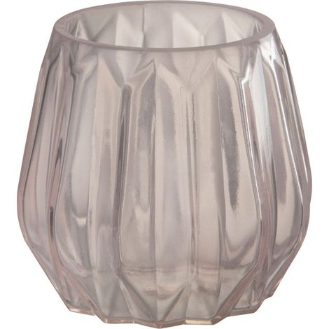 Photophore verre rose Corali