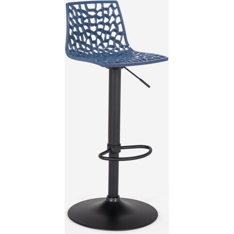 Verstellbarer Barhocker mit mattschwarzer Basis Grand Soleil Spider Matt - Blau