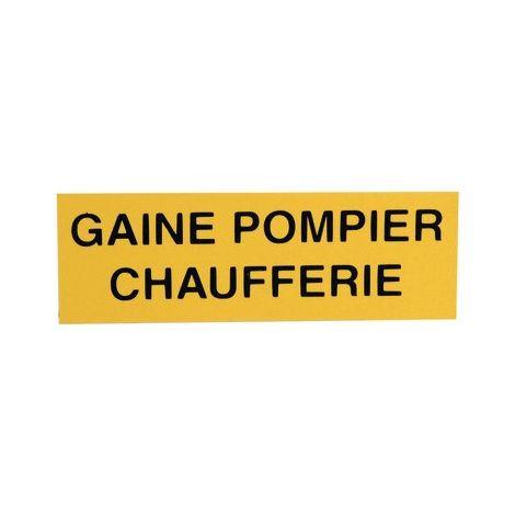 Étiquette rigide gaine pompier chaufferie - DIFF