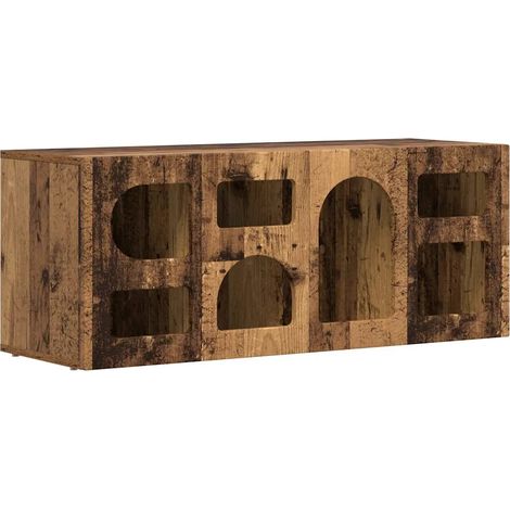 Mobile TV rettangolare moderno 100 x 35 x 40 cm ampio spazio portaoggetti stile pulito in legno antico 020054762