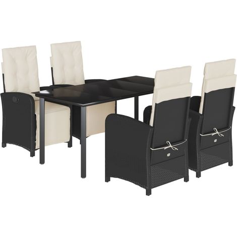 Maison Exclusive - Set de muebles jardín 5 pzas con cojines ratán (1/5)