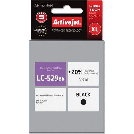 Activejet AB-529BN Ink (replacement for Brother LC529BK Supreme 58 ml black)