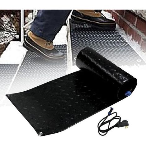 Tapis chauffant extérieur antidérapant en caoutchouc – Fait fondre jusqu'à 5 cm de neige en 1 heure – Cordon d'alimentation inclus (1/5)
