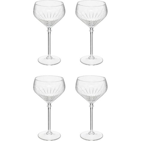 Lot de 4 Coupes à Champagne "Strié" 32cl Transparent (1/3)
