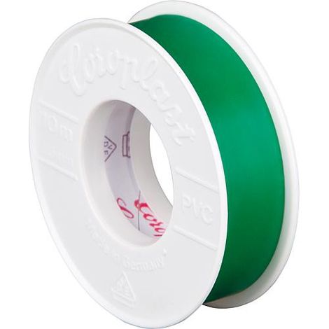 Rubant isolant pour l'electricite vert largeur 15 mm longueur 10 metres (1/4)