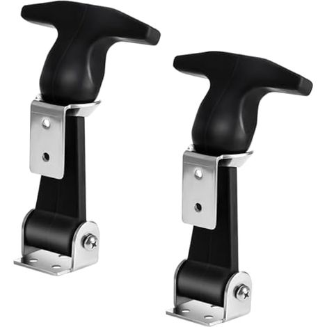 2Pièces Loquet à Poignée Professionnelle Acier Inoxydable Système de Fermeture Pratique pour Boîte à Outils et Rangement Atelier