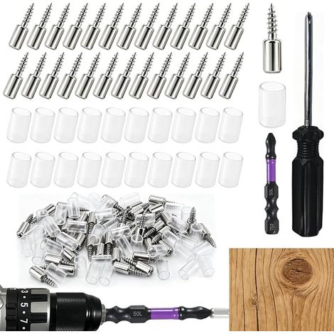 100 Cleats with Non-Slip Cover 2 Screwdrivers Shelf Brackets for Shelves Suitable for Furniture Cabinets Cupboards Bookcases Wine Cellars (1/5)