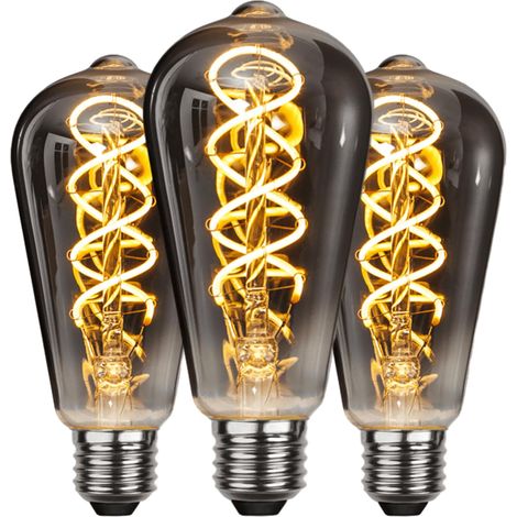 Ampoule LED vintage E27, économie d'énergie, style industriel, ampoule décorative rétro antique, 6 W, filament jaune, lot de 3