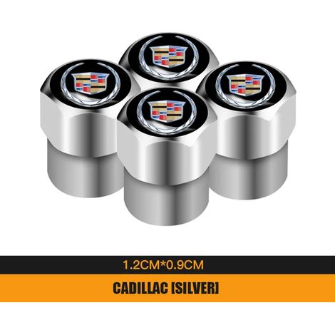 (B Argent) 4 bouchons de valve de pneu en métal 3D pour Cadillac Escalade ATS BLS XTS XT4 XT5 XT6 CTS CT4 CT5 CT6 EXT STS SLS (1/5)