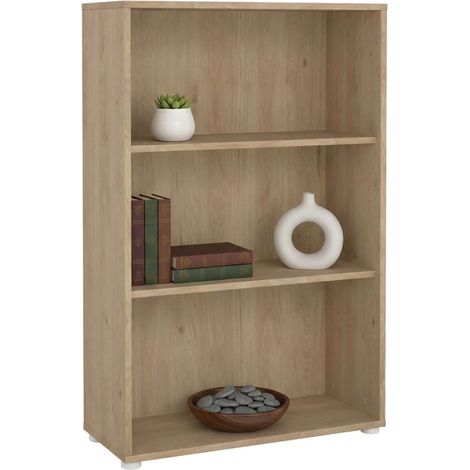 Dmora - Bücherregal Sparto, Büroregal, Mobiler Buchhalter, Bücherbrett, 80x34 h124 cm, Eiche