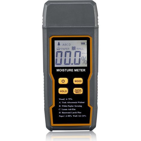 GARRYFIZH Détecteur D'humidité Multifonctionnel à 4 modes, avec écran LCD, pour mMatériaux de Construction de Murs en Bois